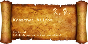Krasznai Vilmos névjegykártya